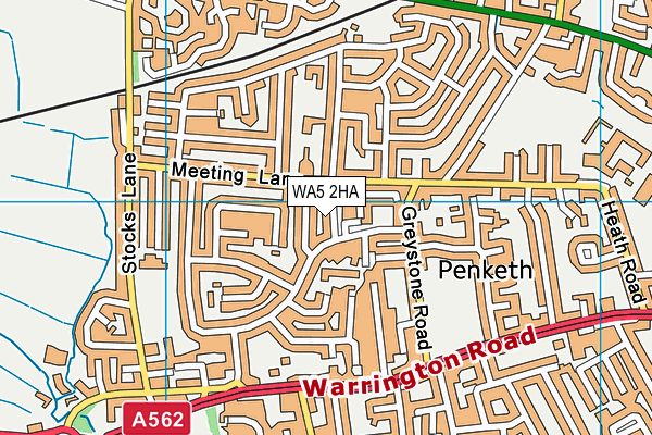 WA5 2HA map - OS VectorMap District (Ordnance Survey)