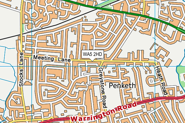 WA5 2HD map - OS VectorMap District (Ordnance Survey)