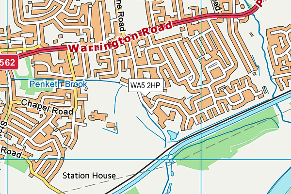 WA5 2HP map - OS VectorMap District (Ordnance Survey)