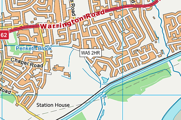 WA5 2HR map - OS VectorMap District (Ordnance Survey)