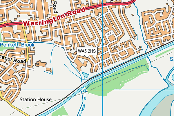 WA5 2HS map - OS VectorMap District (Ordnance Survey)