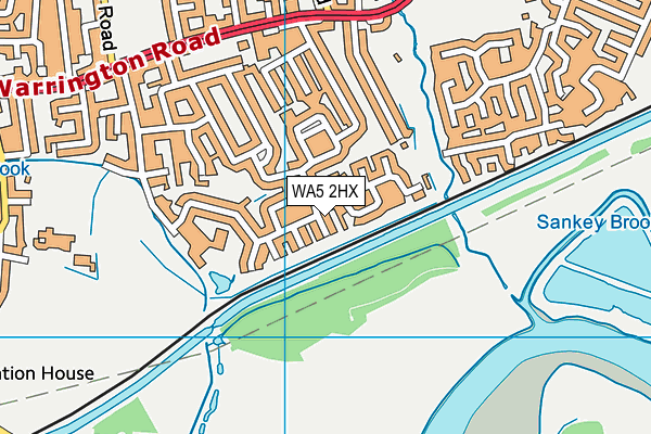 WA5 2HX map - OS VectorMap District (Ordnance Survey)
