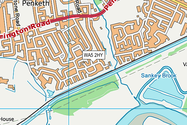 WA5 2HY map - OS VectorMap District (Ordnance Survey)