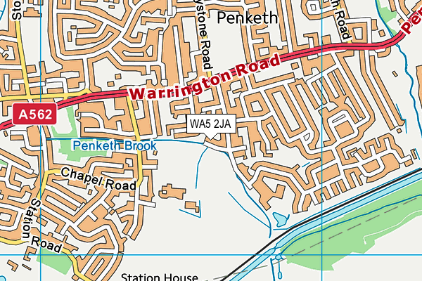 WA5 2JA map - OS VectorMap District (Ordnance Survey)