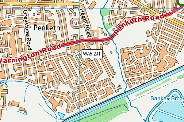 WA5 2JT map - OS VectorMap District (Ordnance Survey)