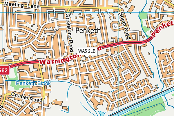 WA5 2LB map - OS VectorMap District (Ordnance Survey)