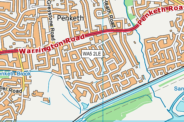 WA5 2LE map - OS VectorMap District (Ordnance Survey)