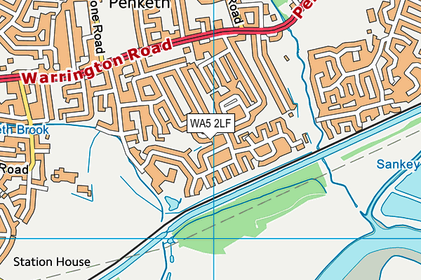 WA5 2LF map - OS VectorMap District (Ordnance Survey)