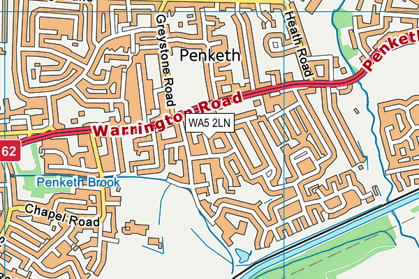 WA5 2LN map - OS VectorMap District (Ordnance Survey)