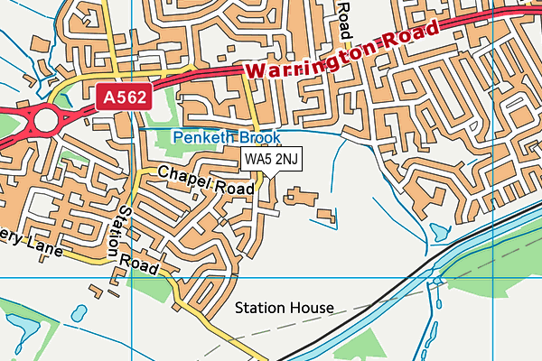 WA5 2NJ map - OS VectorMap District (Ordnance Survey)