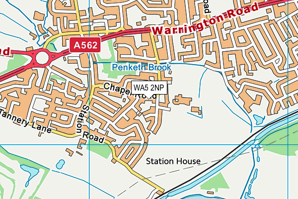 WA5 2NP map - OS VectorMap District (Ordnance Survey)