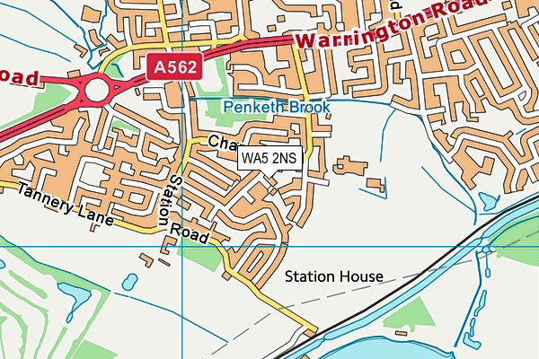 WA5 2NS map - OS VectorMap District (Ordnance Survey)