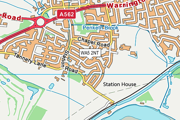 WA5 2NT map - OS VectorMap District (Ordnance Survey)