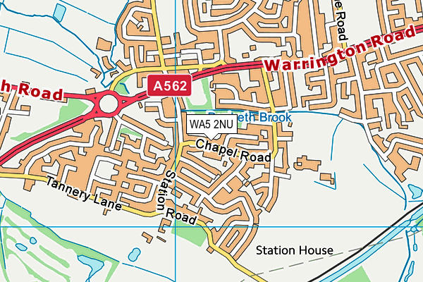 WA5 2NU map - OS VectorMap District (Ordnance Survey)