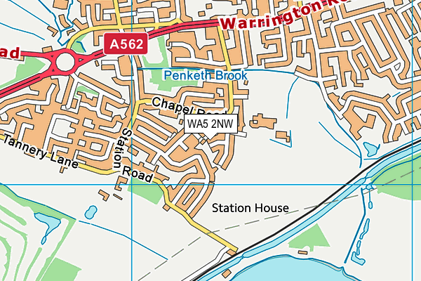WA5 2NW map - OS VectorMap District (Ordnance Survey)