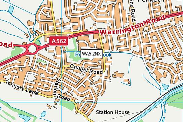 WA5 2NX map - OS VectorMap District (Ordnance Survey)