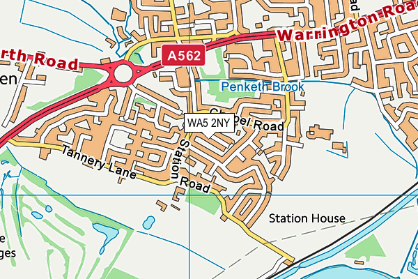 WA5 2NY map - OS VectorMap District (Ordnance Survey)