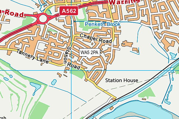 WA5 2PA map - OS VectorMap District (Ordnance Survey)