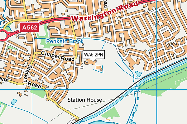 St Vincent's Catholic Primary School map (WA5 2PN) - OS VectorMap District (Ordnance Survey)