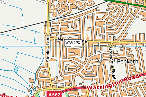 WA5 2PX map - OS VectorMap District (Ordnance Survey)