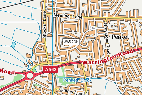 WA5 2QH map - OS VectorMap District (Ordnance Survey)