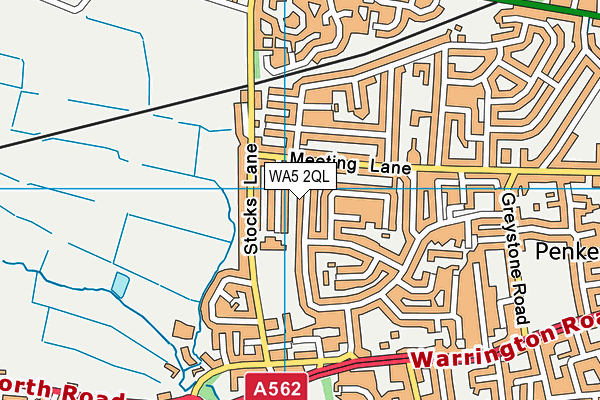 WA5 2QL map - OS VectorMap District (Ordnance Survey)