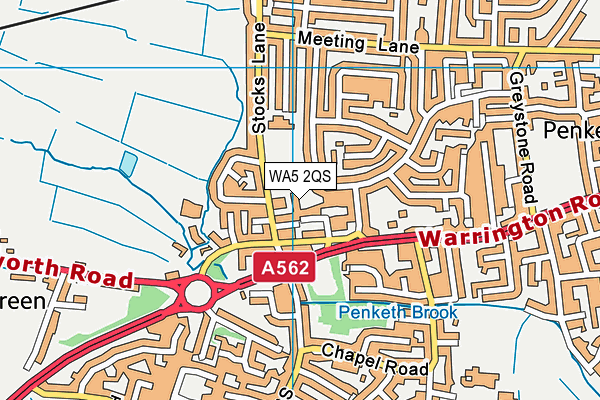 WA5 2QS map - OS VectorMap District (Ordnance Survey)