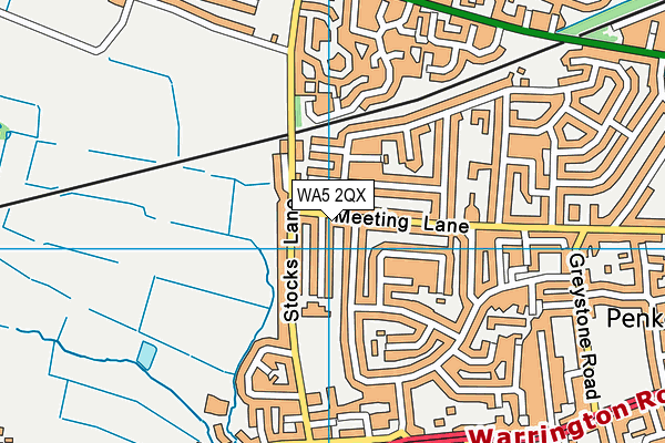 WA5 2QX map - OS VectorMap District (Ordnance Survey)