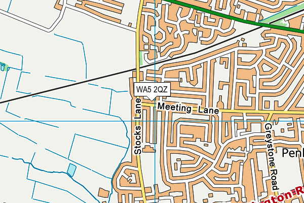 WA5 2QZ map - OS VectorMap District (Ordnance Survey)