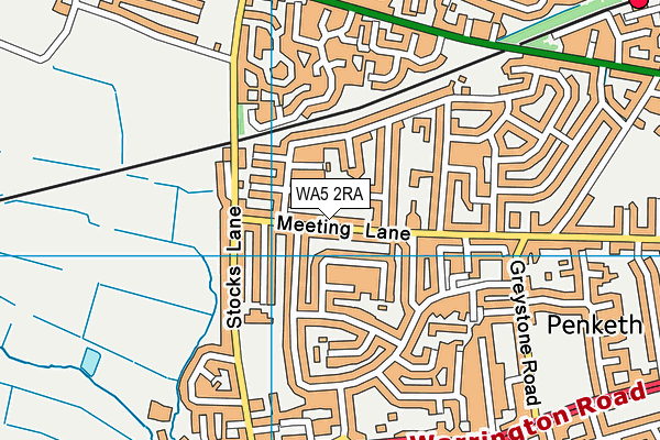WA5 2RA map - OS VectorMap District (Ordnance Survey)
