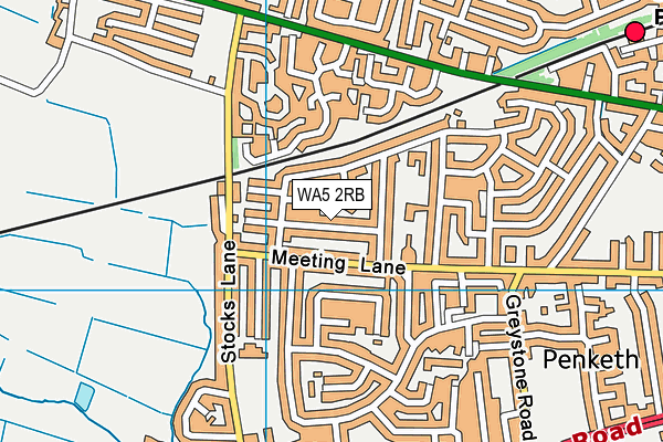 WA5 2RB map - OS VectorMap District (Ordnance Survey)