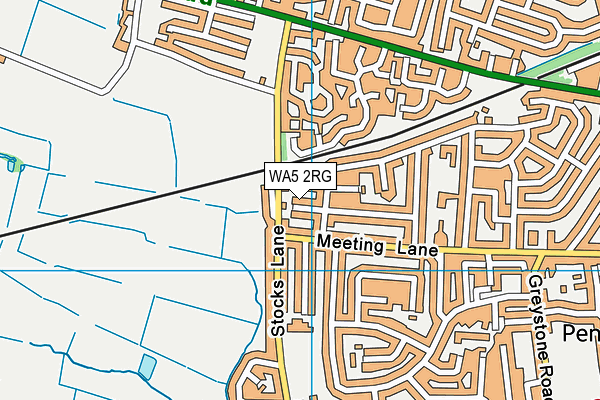 WA5 2RG map - OS VectorMap District (Ordnance Survey)