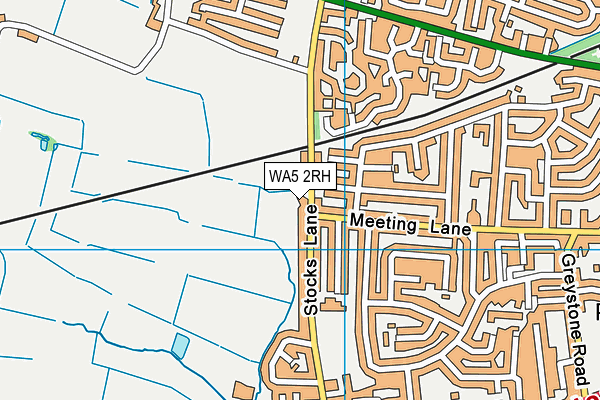 WA5 2RH map - OS VectorMap District (Ordnance Survey)