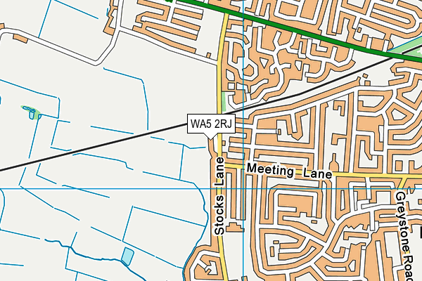 WA5 2RJ map - OS VectorMap District (Ordnance Survey)