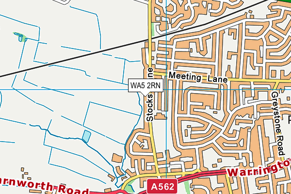 WA5 2RN map - OS VectorMap District (Ordnance Survey)