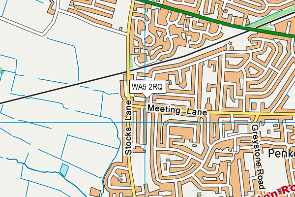 WA5 2RQ map - OS VectorMap District (Ordnance Survey)
