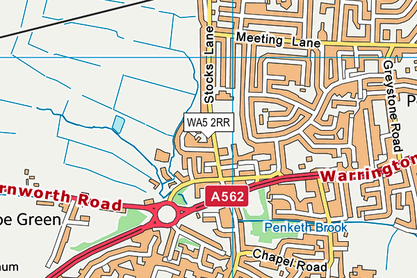 WA5 2RR map - OS VectorMap District (Ordnance Survey)