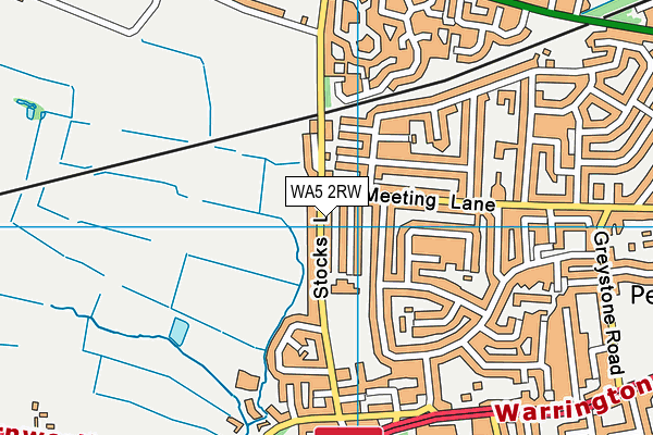 WA5 2RW map - OS VectorMap District (Ordnance Survey)