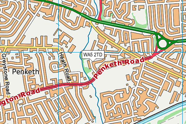 WA5 2TD map - OS VectorMap District (Ordnance Survey)