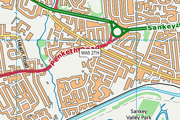 WA5 2TH map - OS VectorMap District (Ordnance Survey)