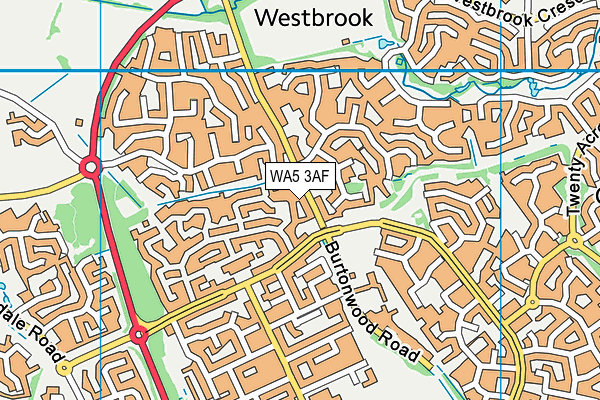 WA5 3AF map - OS VectorMap District (Ordnance Survey)