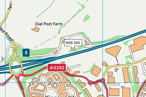 WA5 3AX map - OS VectorMap District (Ordnance Survey)