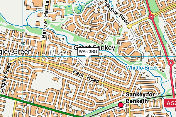 WA5 3BG map - OS VectorMap District (Ordnance Survey)