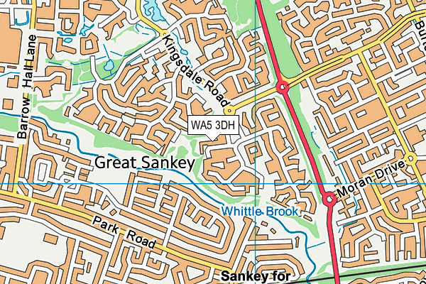 WA5 3DH map - OS VectorMap District (Ordnance Survey)