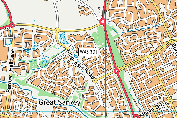 WA5 3DJ map - OS VectorMap District (Ordnance Survey)