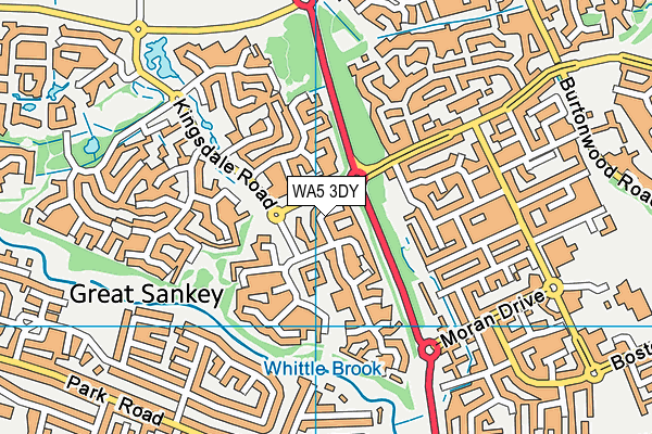 WA5 3DY map - OS VectorMap District (Ordnance Survey)