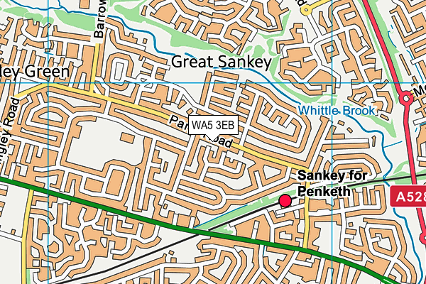 WA5 3EB map - OS VectorMap District (Ordnance Survey)