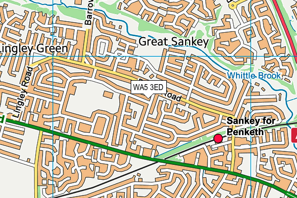 WA5 3ED map - OS VectorMap District (Ordnance Survey)
