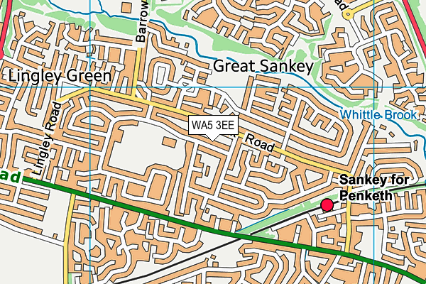 WA5 3EE map - OS VectorMap District (Ordnance Survey)