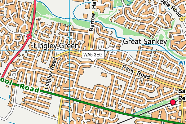 WA5 3EG map - OS VectorMap District (Ordnance Survey)